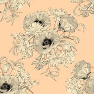 hand drawn flowers seamless pattern N4