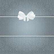 Ornate background with blank card and bow - Illustration