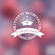 Pink blurry photo as a background with princess logo N2