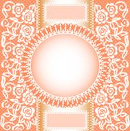background with lace roses and a circle for the text