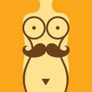 women body icon with mustache