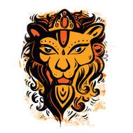 Lion head Ethnic pattern N3