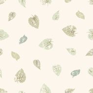 grungy leaves seamless pattern