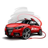 Devilishly stylish red car