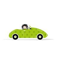 Woman driving car for your design N5