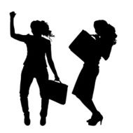Vector silhouettes of businesswoman N15