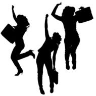Vector silhouettes of businesswoman N16