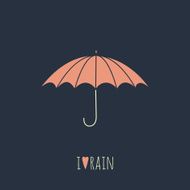 Umbrella icon on black background