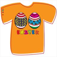 T-shirt with Easter eggs on white background N2