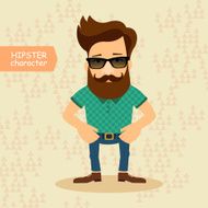Hipster cartoon character