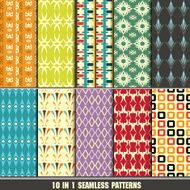 set of retro seamless pattern for making wallpaper N3