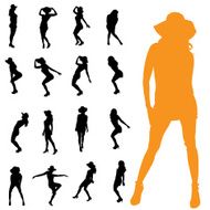 Vector silhouette of woman N97