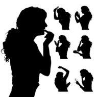 Vector silhouette of woman N98