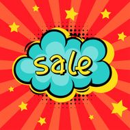Sale comic speech bubble background in cartoon style N5