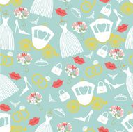 Vintage wedding seamless pattern set Bridal shower