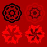 abstract four floral pattern