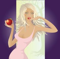 pretty girl with apple