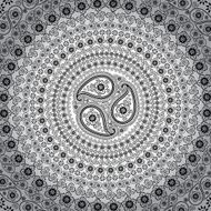 Paisley circle background Vector Oriental motif