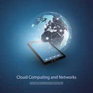 Global Networks Cloud Computing Concept - Illustration for Your Business