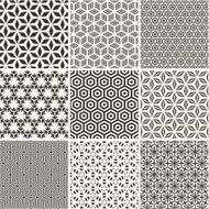 Seamless hexagons patterns collection