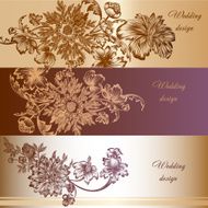 Set of vector invitation cards in vintage style