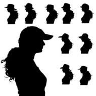Vector silhouette of woman N99