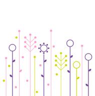 Simple abstract spring flowers design