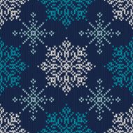 Winter Holiday Knitted Seamless Pattern with Snowflakes N2