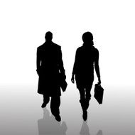 Vector silhouette of business people N10