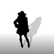Vector silhouette of a woman N942