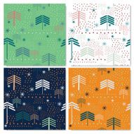 New Year seamless pattern set Christmas tree