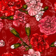 Seamless background with flower carnation