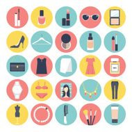 Fashion and Beauty Flat Icon Set