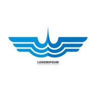 Blue wings - vector sign concept illustration
