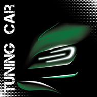 Abstract illustration with green tuning sports car