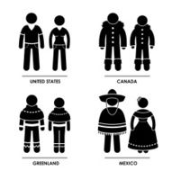North America Clothing Costume Pictogram