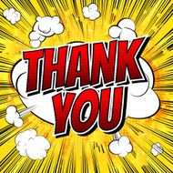 Thank You - Comic book style word