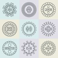 Elegant Geometric Frames Assorted Insignias Logotypes Template Set