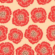 Seamless floral pattern with blooming poppies N2