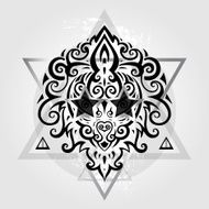 Lions head Tribal pattern N13