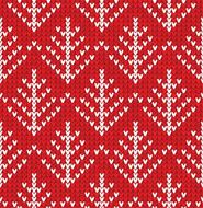 Scandinavian flat style red knitted seamless pattern with Christ