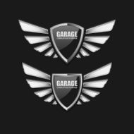 Vintage garage retro label design vector N7