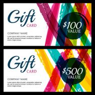 Vector gift card abstract watercolor stripes and splashes background