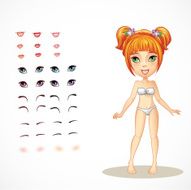 lips eyes eyebrows and eyelashes for a redheaded girl