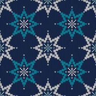 Knitted Sweater Design with Stars Seamless Pattern N2