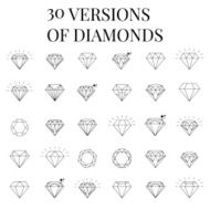 Diamond icons set design N4