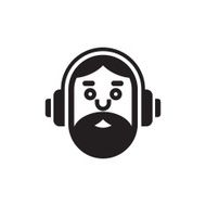 Hipster music lover logo illustration