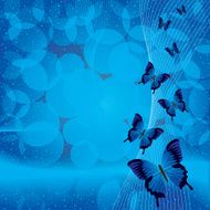 Blue background with butterfly
