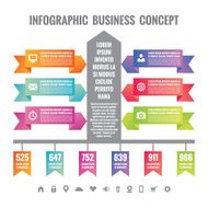 Business infographic concept layuot Origami vector banners