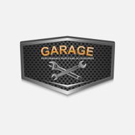 Vintage garage retro label design vector N8